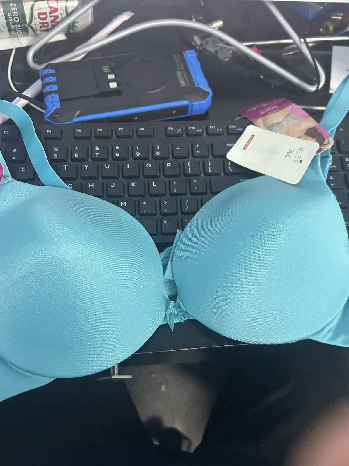 Playtex 4339 Plunge Full-Figure Lift Bra 36c teal (NWT)