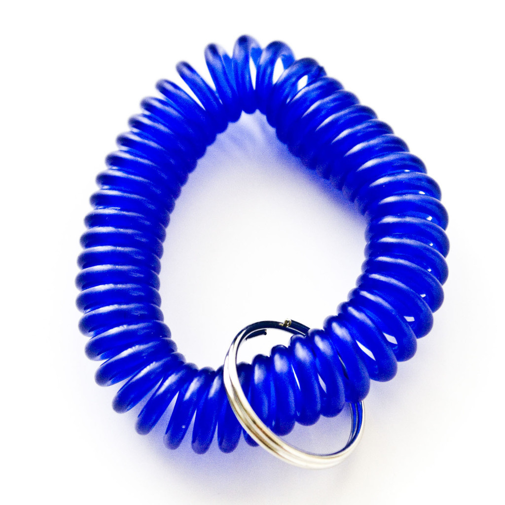 12 NEW SPIRAL WRIST COIL KEY CHAIN KEY RING HOLDER – 6 COLOR AVAILABLE FREE SHIP