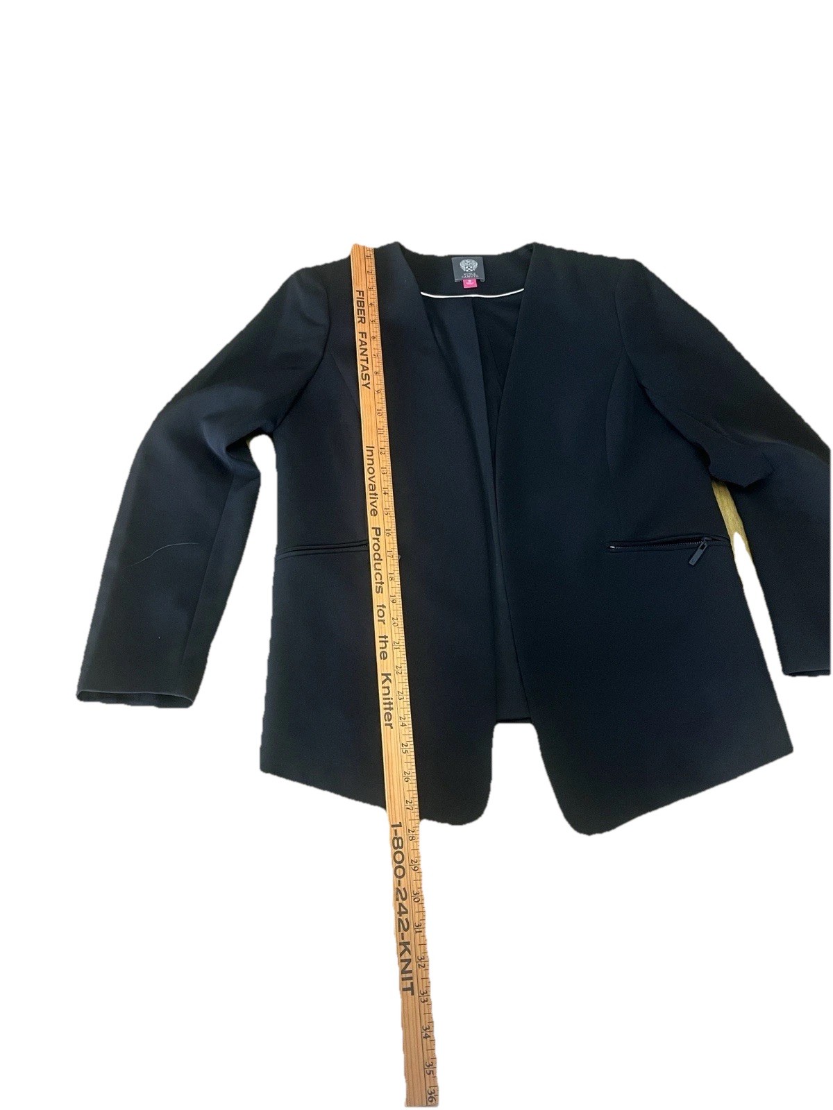 Vince Camuto Sophisticated Black Classic Blazer, Zip Pockets, All Seasons, Sz 10