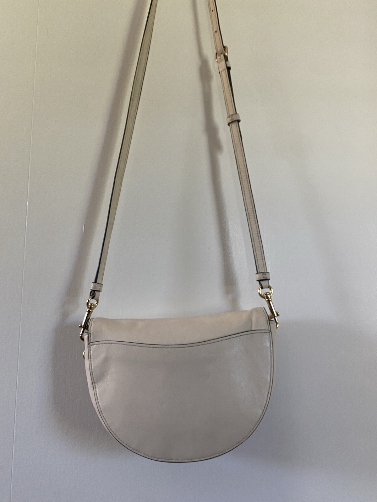 Coach C2683 Daisy Embroidery Half Moon Crossbody Chalk Leather Floral Bag COA