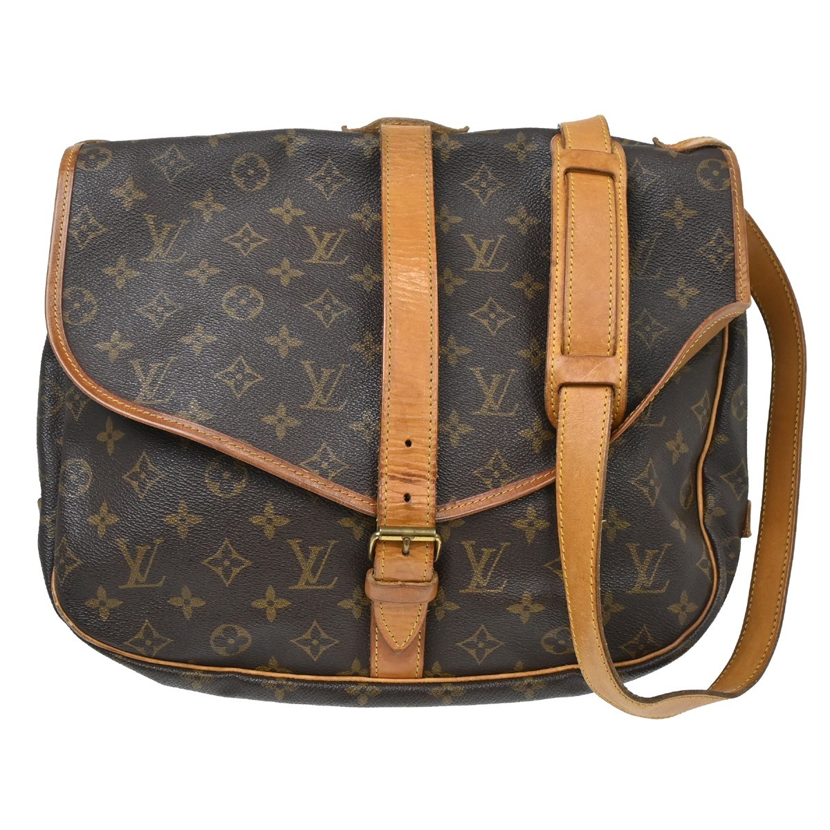 Best06 LOUIS VUITTON SAUMUR 35 SHOULDER BAG MONOGRAM M42254 AR0992 YQ05746