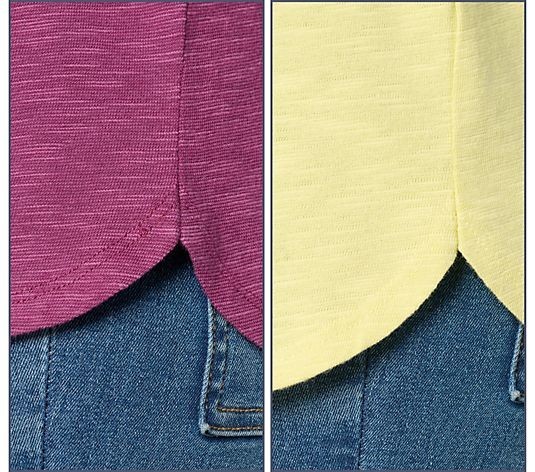 Denim & Co. Essentials Linen Blend 2-Pack Ballet Sleeve Tops NWT A718483