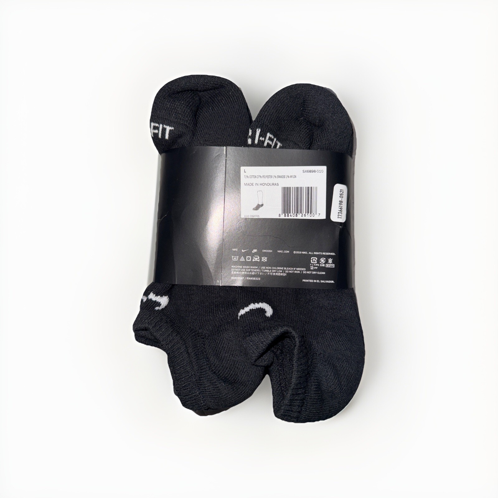 Nike Everyday Plus Cushion No Show Socks 6 Pack Mens Size 8-12 NEW SX6898-010