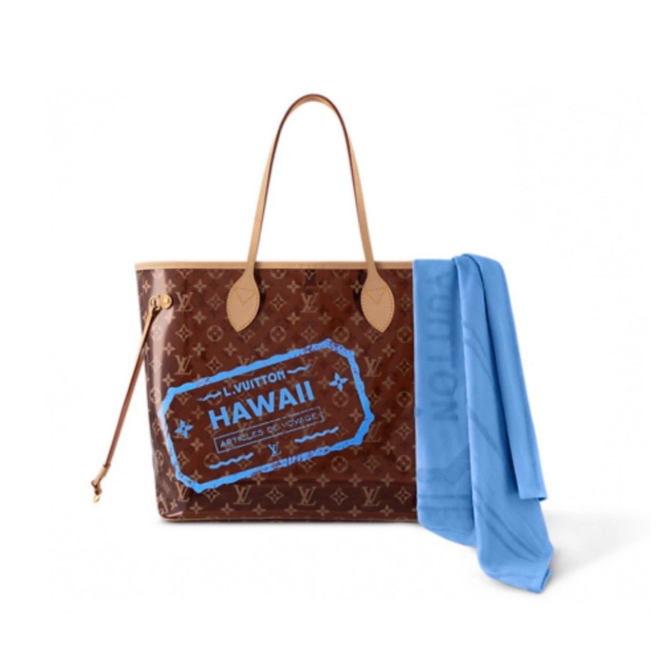 Louis Vuitton Hawaii Neverfull GM PVC Monogram Blue Towel Shoulder Bag Tote LTD