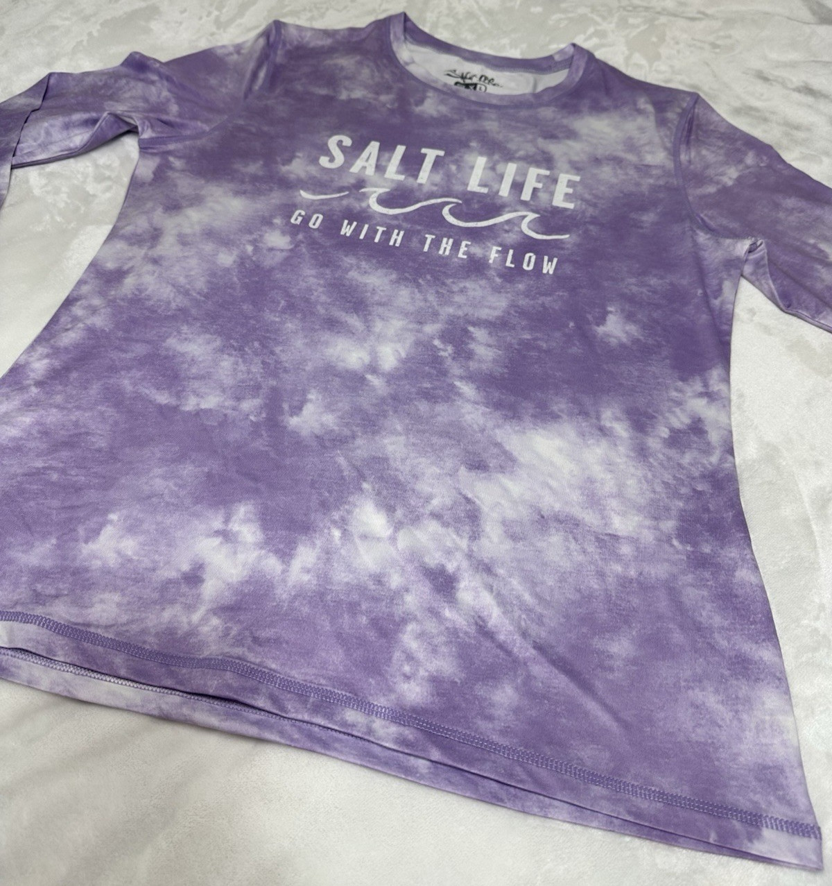 Salt Life SLX Performance Long Sleeve Shirt Womens L Purple Tie Dye NWT