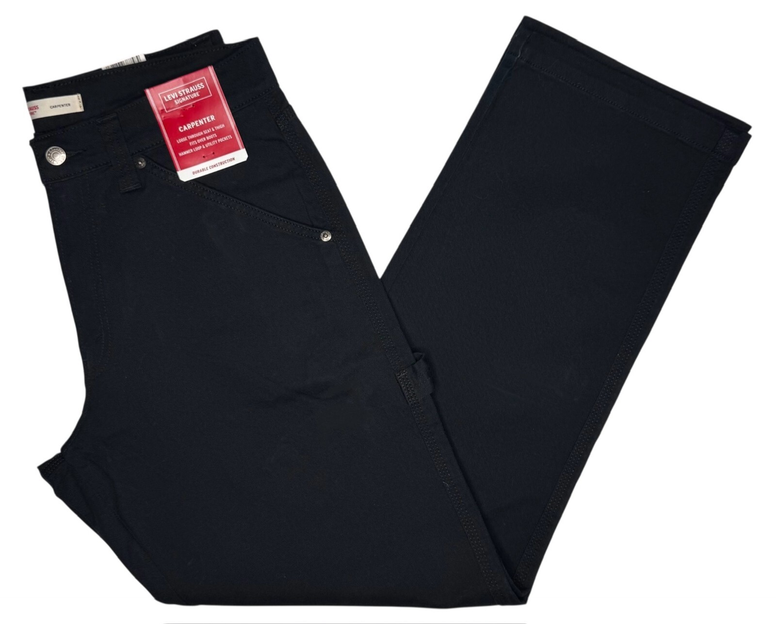 Signature By Levi Strauss & Co. #11752 NEW Men’s Black Stretch Carpenter Jeans