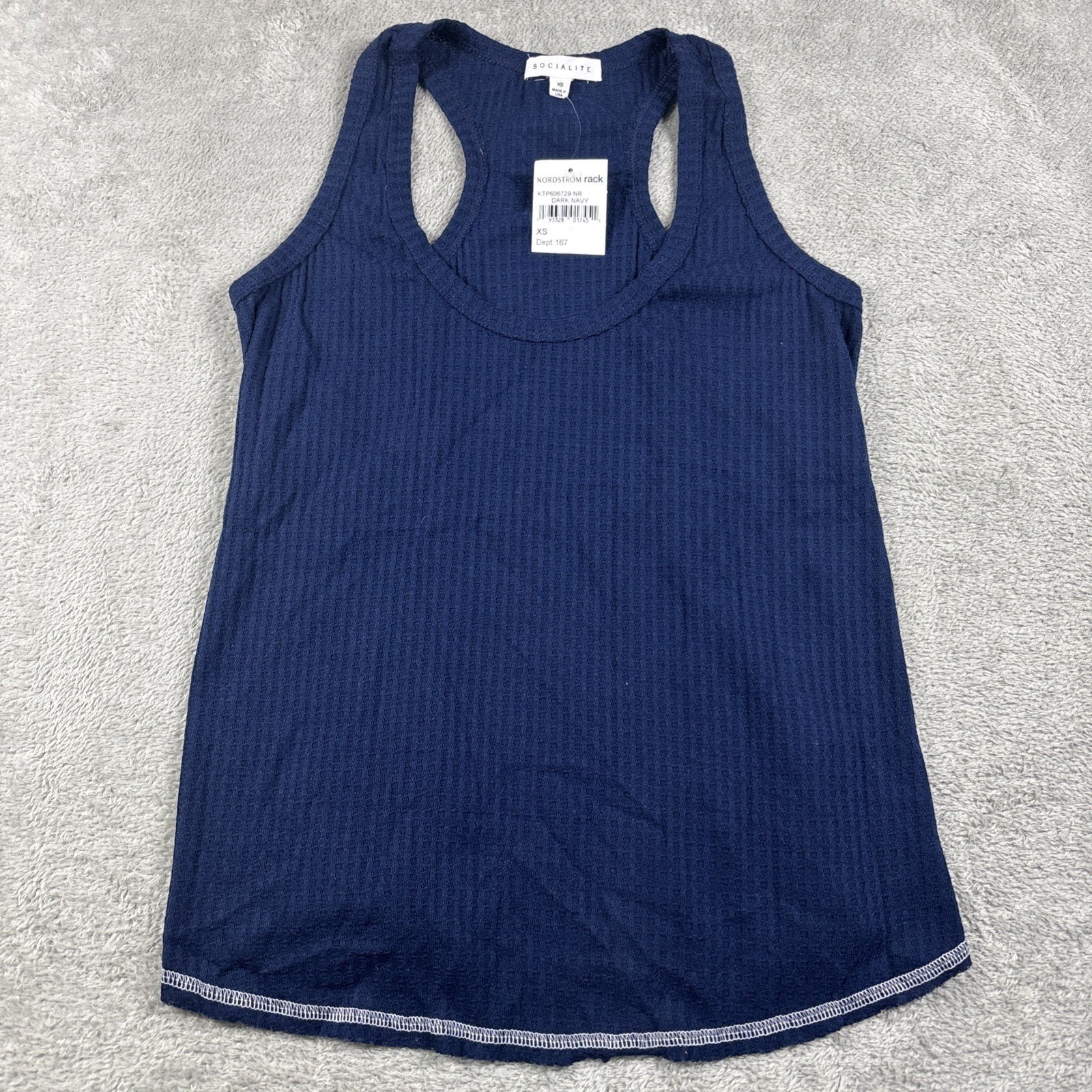 Socialite Nordstrom Waffle Knit Racerback Marsala Scoop Neck Tank Size XS New