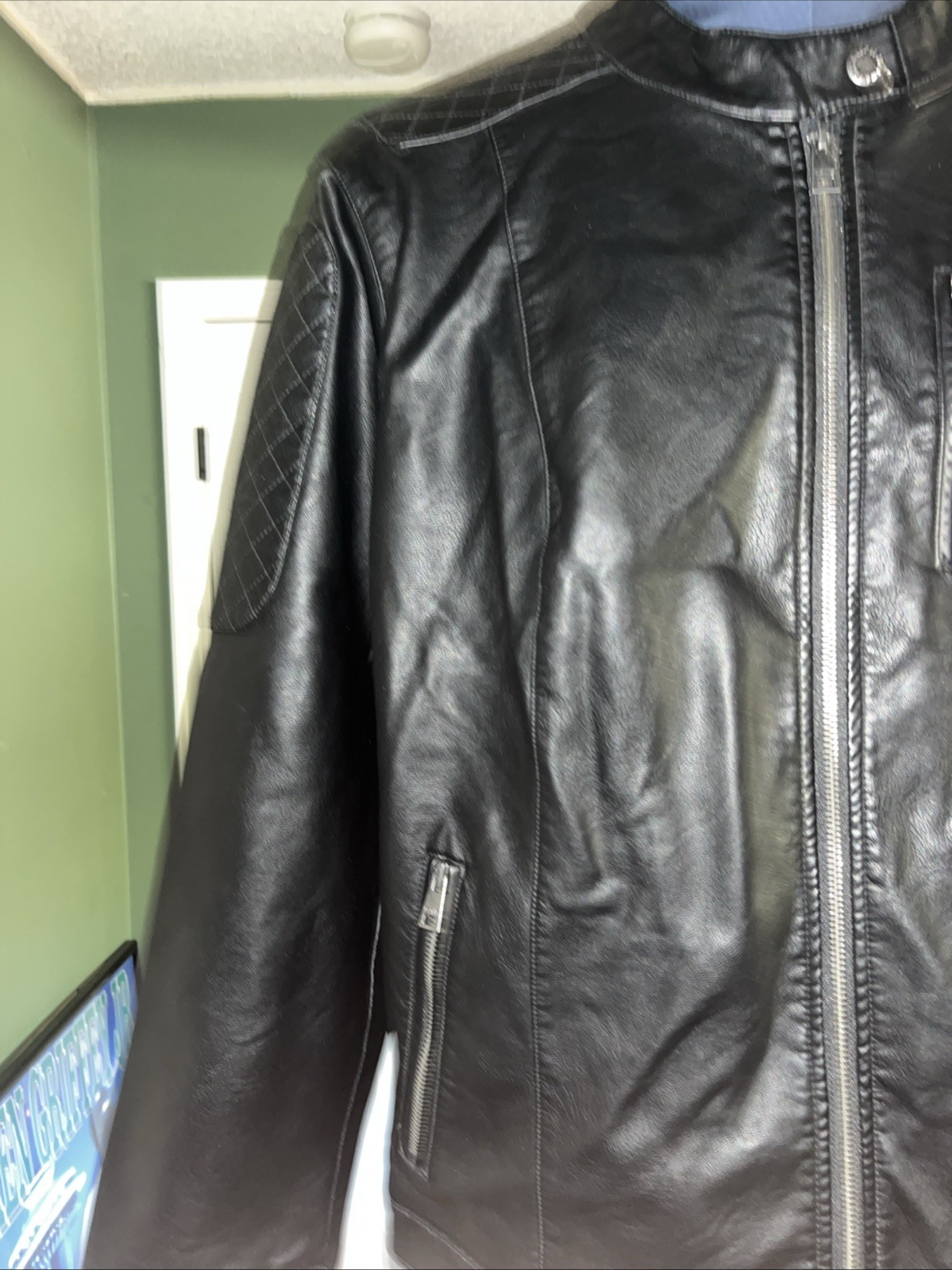 New Levi’s Black Faux Leather Womens Jacket 3X; 2022 Motocross Racer Style