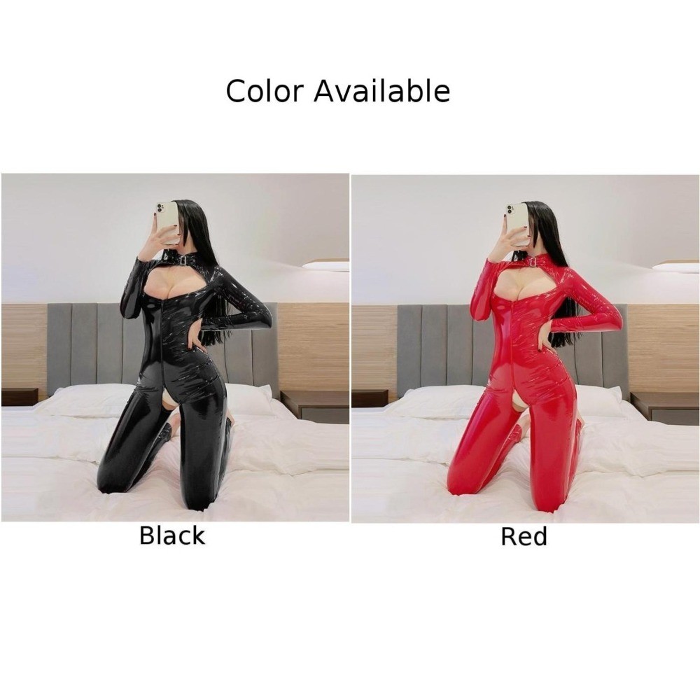1pcs Crotchless Elasticity Latex Leather for LINGERIE Jumpsuit Bodysuit Daily