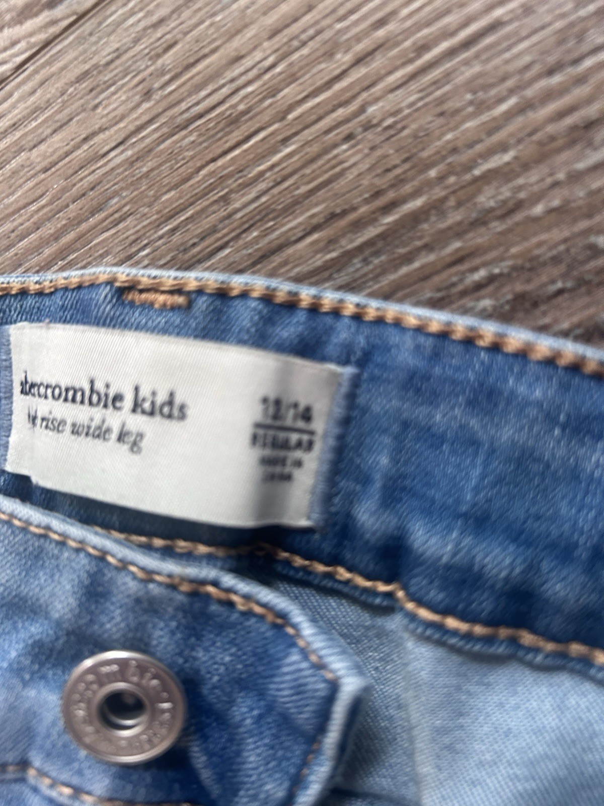Abercrombie and Fitch Girls Size 13/14 High Rise Wide Leg Denim Jeans