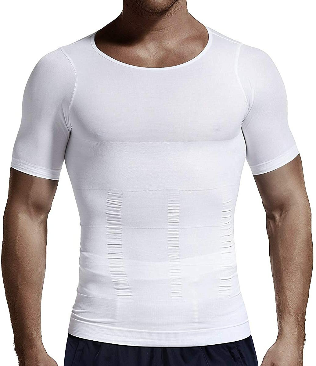 Men’s Slimming Body Shaper Posture Corrector Vest Abdomen Compression Shirt Tops