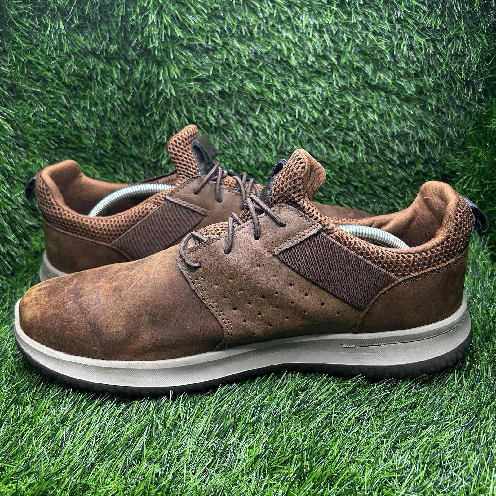 Skechers Delson-AXTON Slip On Comfort Shoes Memory Foam 65870 Dk Brown Men’s 12W
