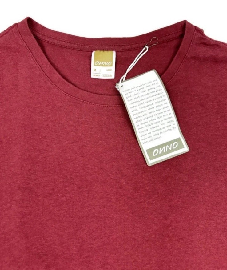 Onno Women’s Hemp Organic Pima Cotton T-Shirt Cardinal Red Sz XL NWT Soft