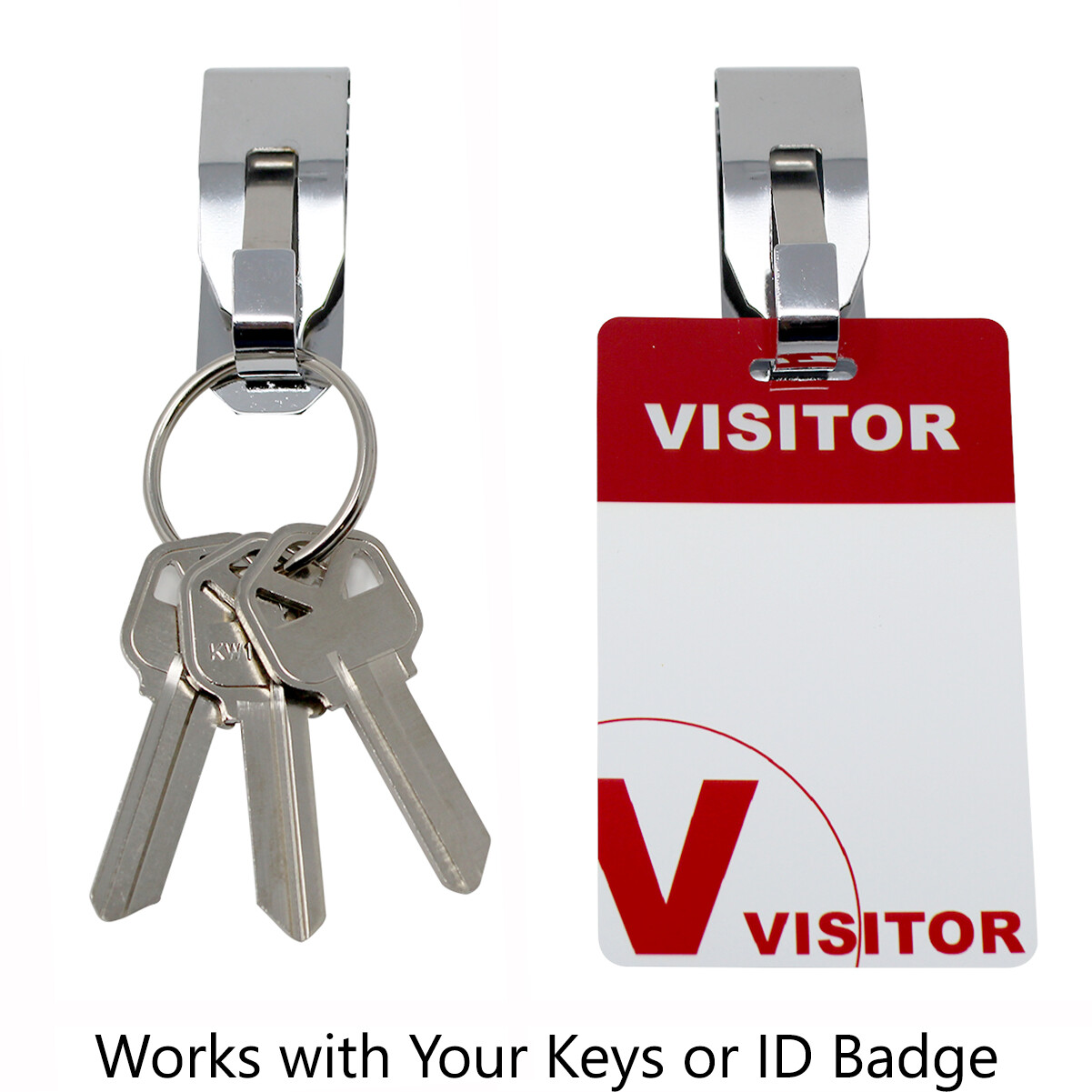 5 Pcs Secure Belt Clip Key Holder w Metal Hook & Heavy Duty 1 1/4″ Keychain Ring