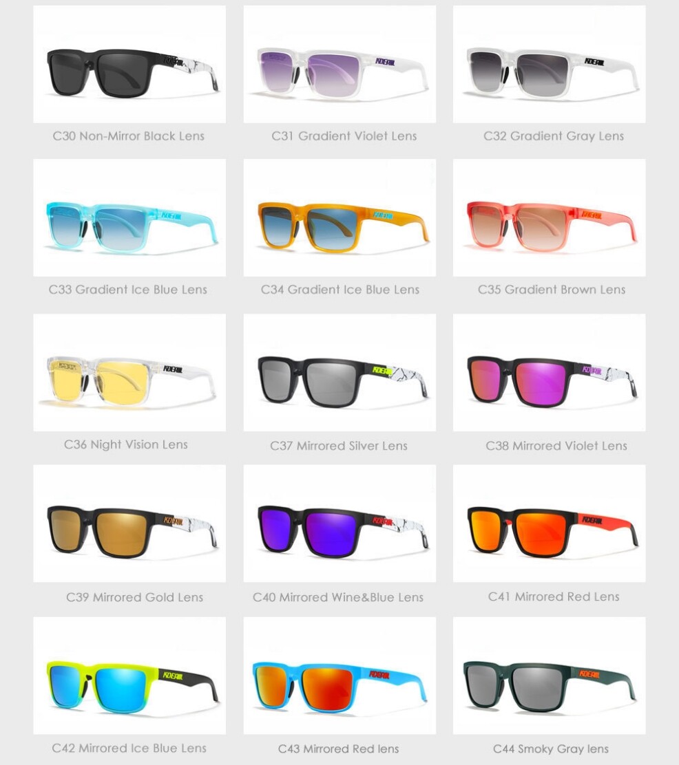 KDEAM Square Polarized Sunglasses Men’s Women Sports Driving UV400 Shade Glasses