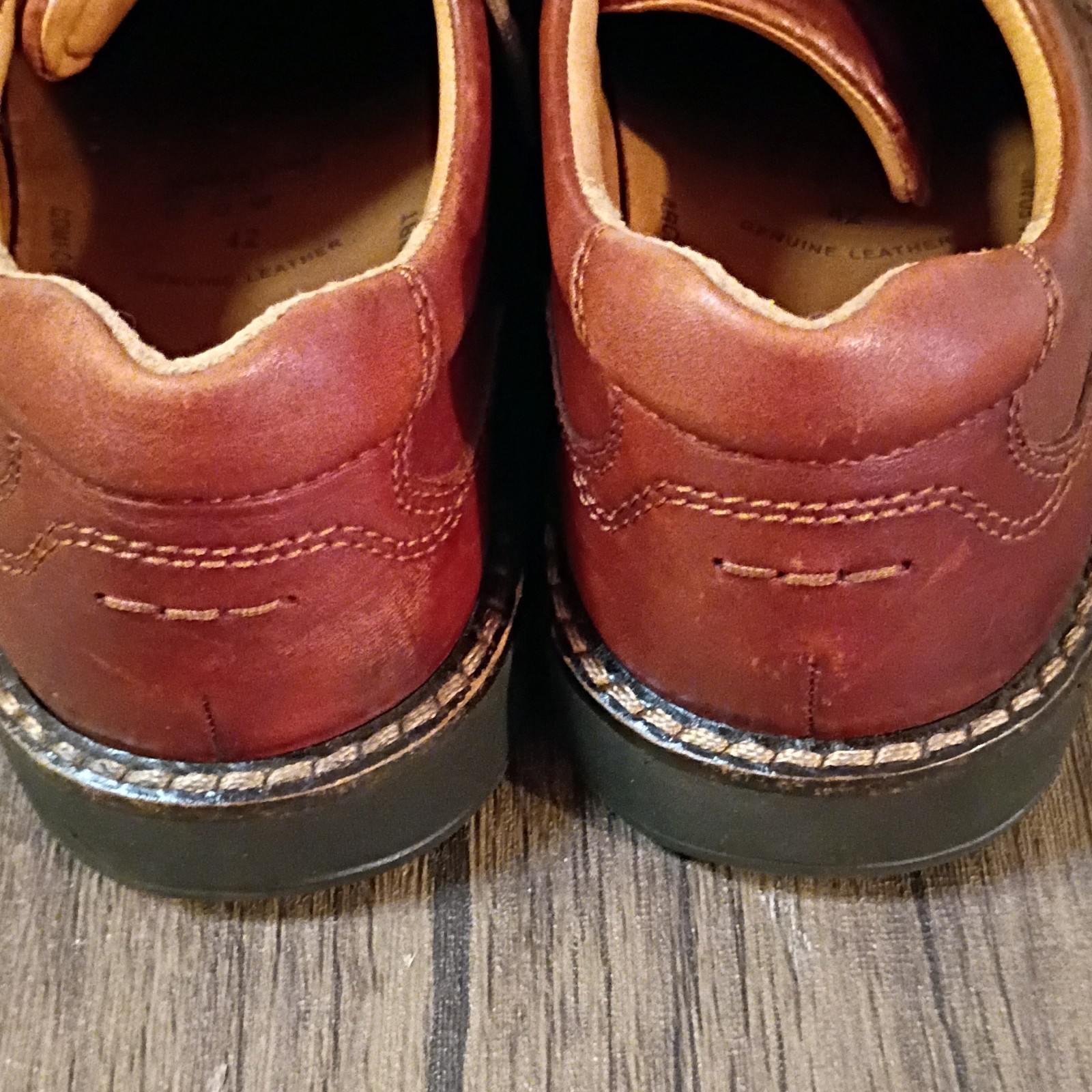 ECCO Shoes Mens 9.0 Brown Leather Derby Oxford Lace-Up Dress Comfort Classic