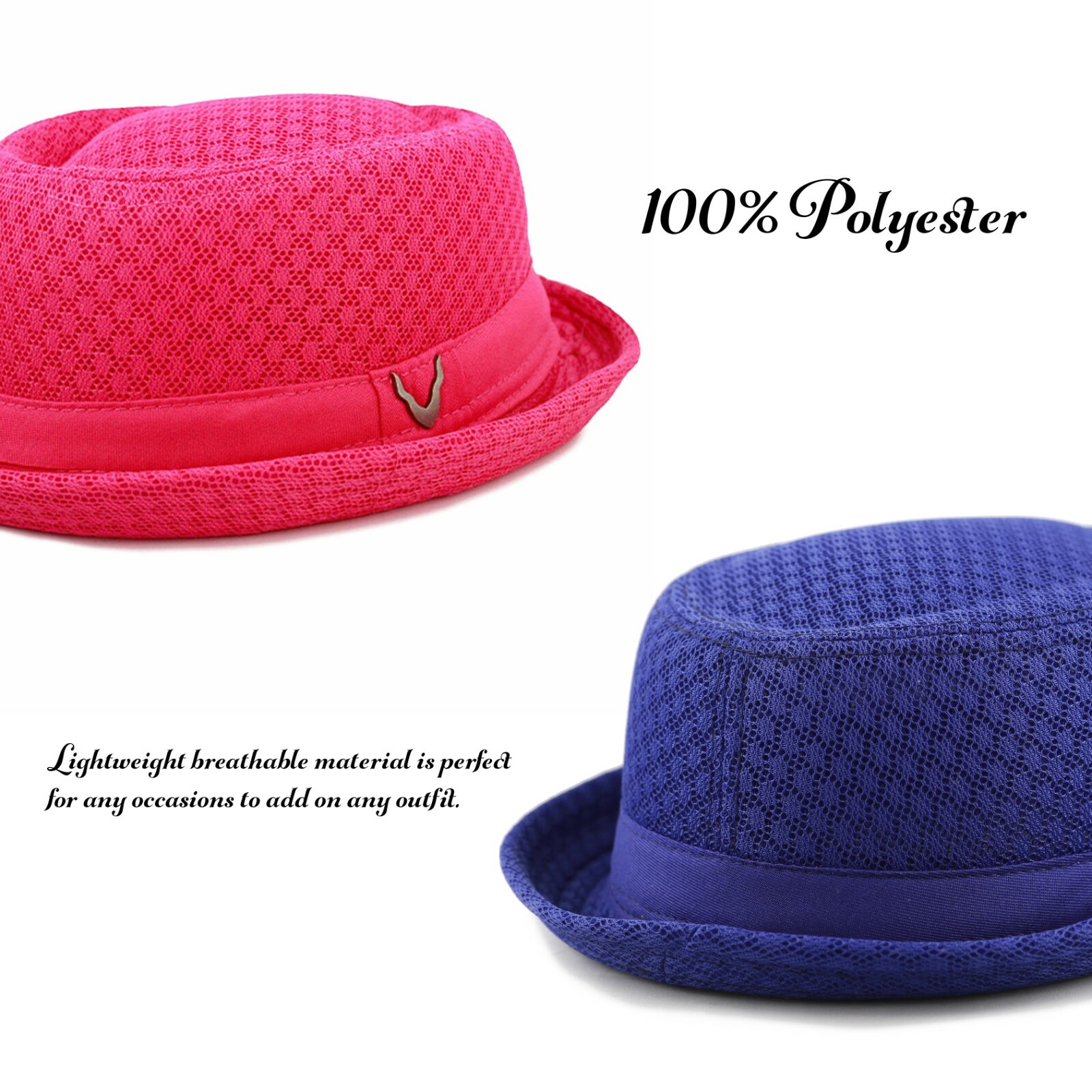 Porkpie Hat – Light Weight Classic Soft Cool Summer Mesh Porkpie Hat 7060