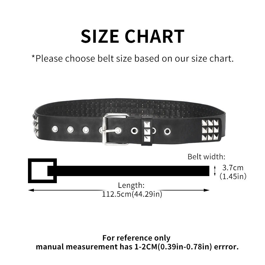 Trend Rivet Belt Heavy Metal Belt Men Women Punk Nightclub Rock Style Belt Jeans