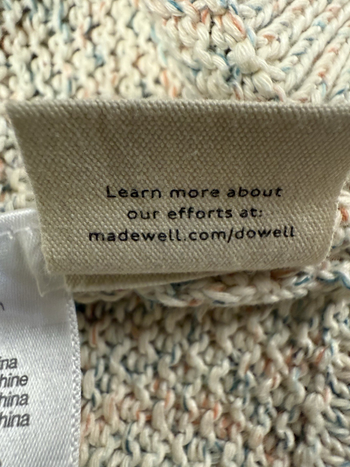 Madewell Womens Small Speckled Knit Sweater Tank Button Front VNeck Cotton Blend