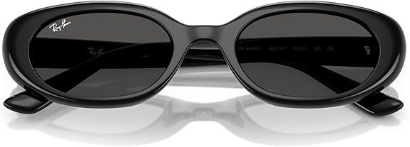 NEW RAY-BAN 4441D LOW BRIDGE FIT OVAL SUNGLASSESSUNGLASSES BLACK/DARK GRAY 53MM