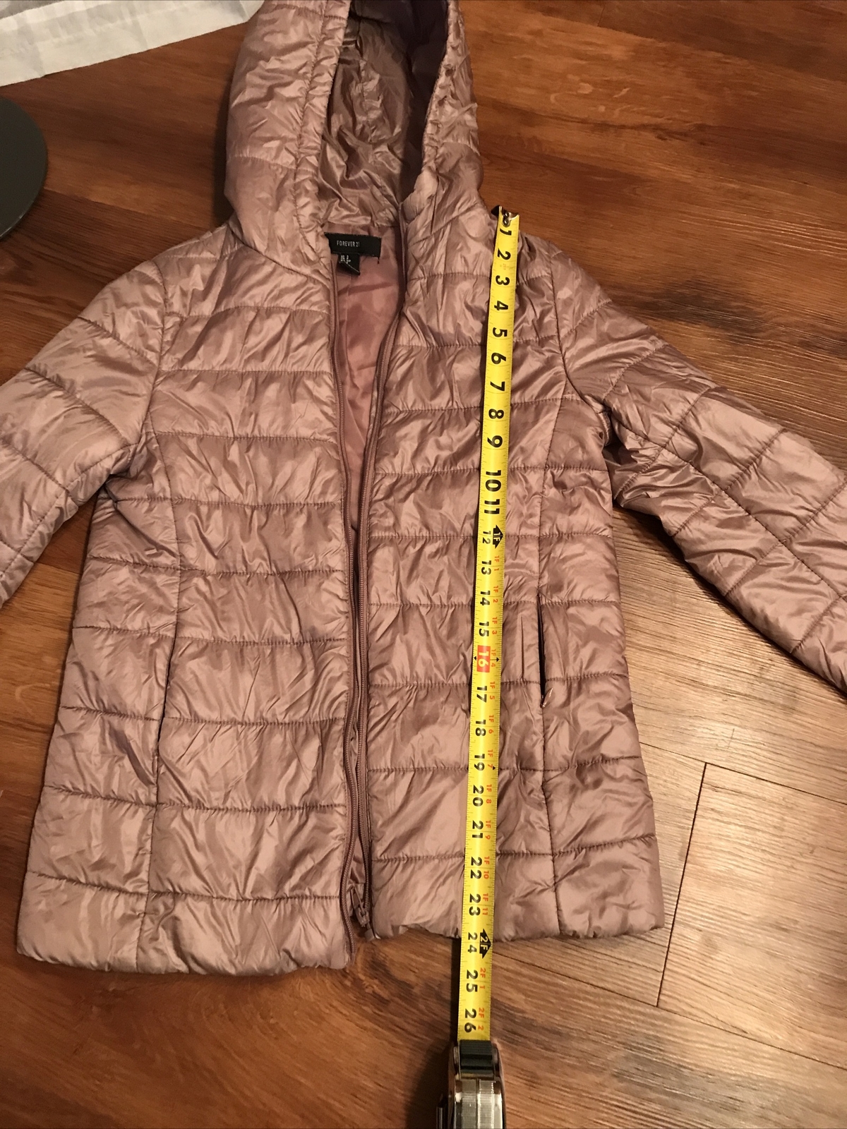 FOREVER 21 Woman’s All Seasons Lightweight puffer jacket hood pockets zip Small