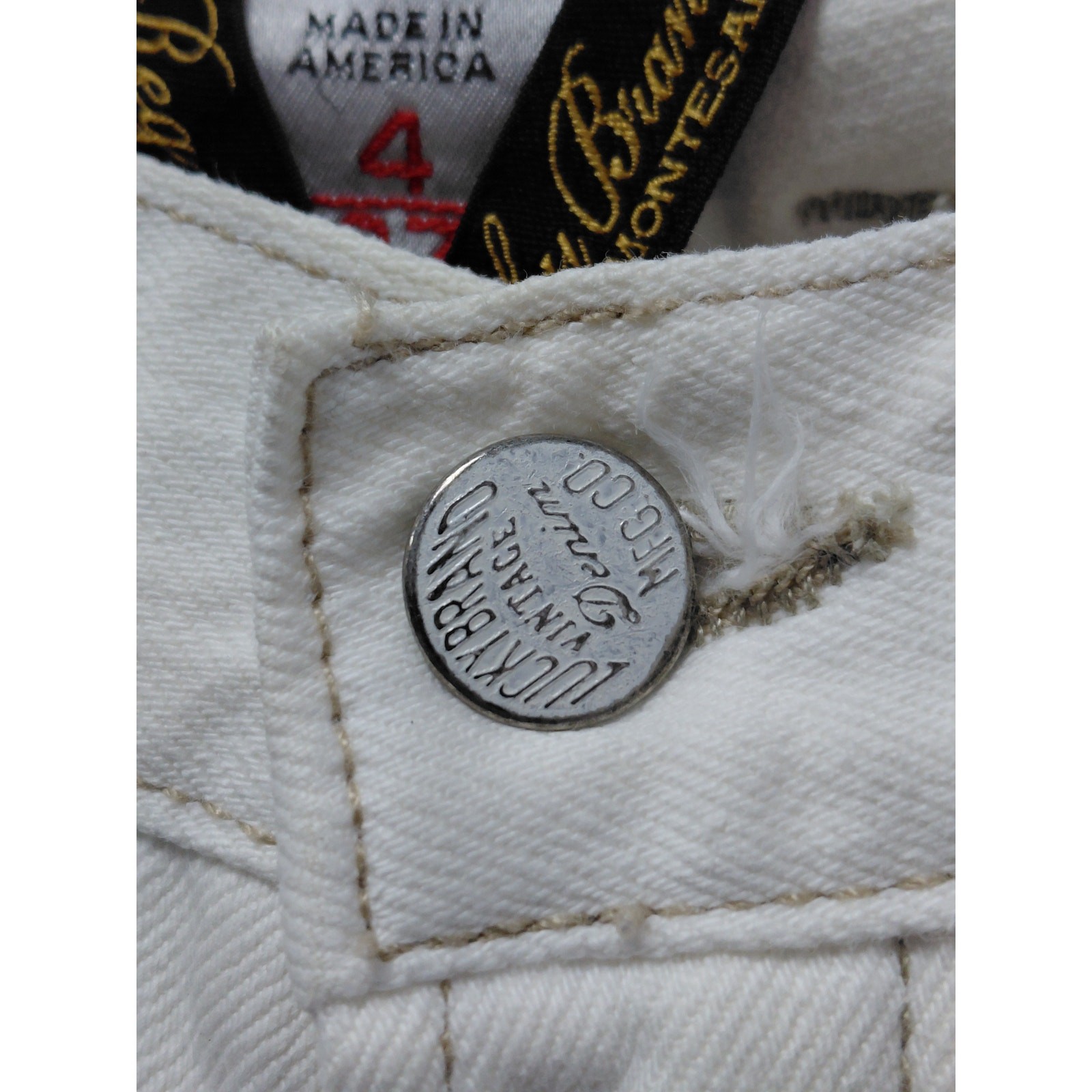 Lucky Brand Classic Rider Jeans Made in USA White Mid (10-12 in) Regular Size 4