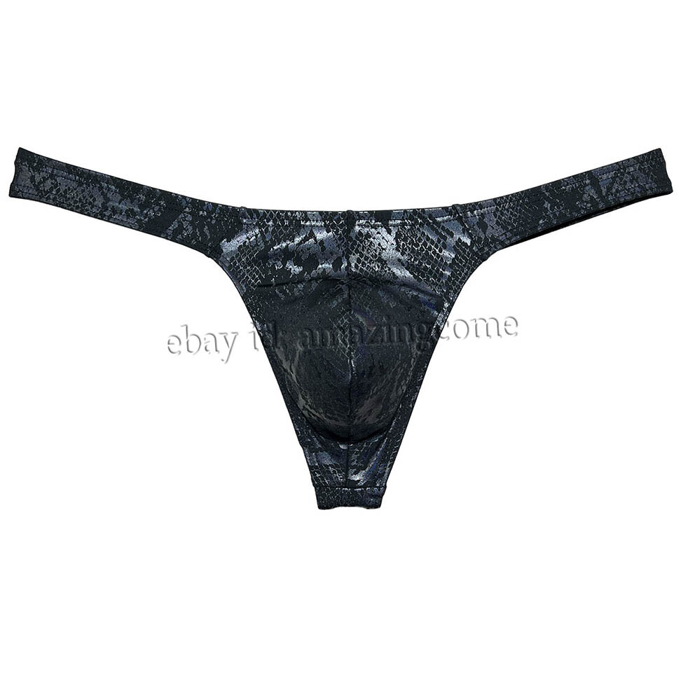 Men Gloss Bikini Thong Underwear Classics T-back Elastic Bulge Pouch Underpants