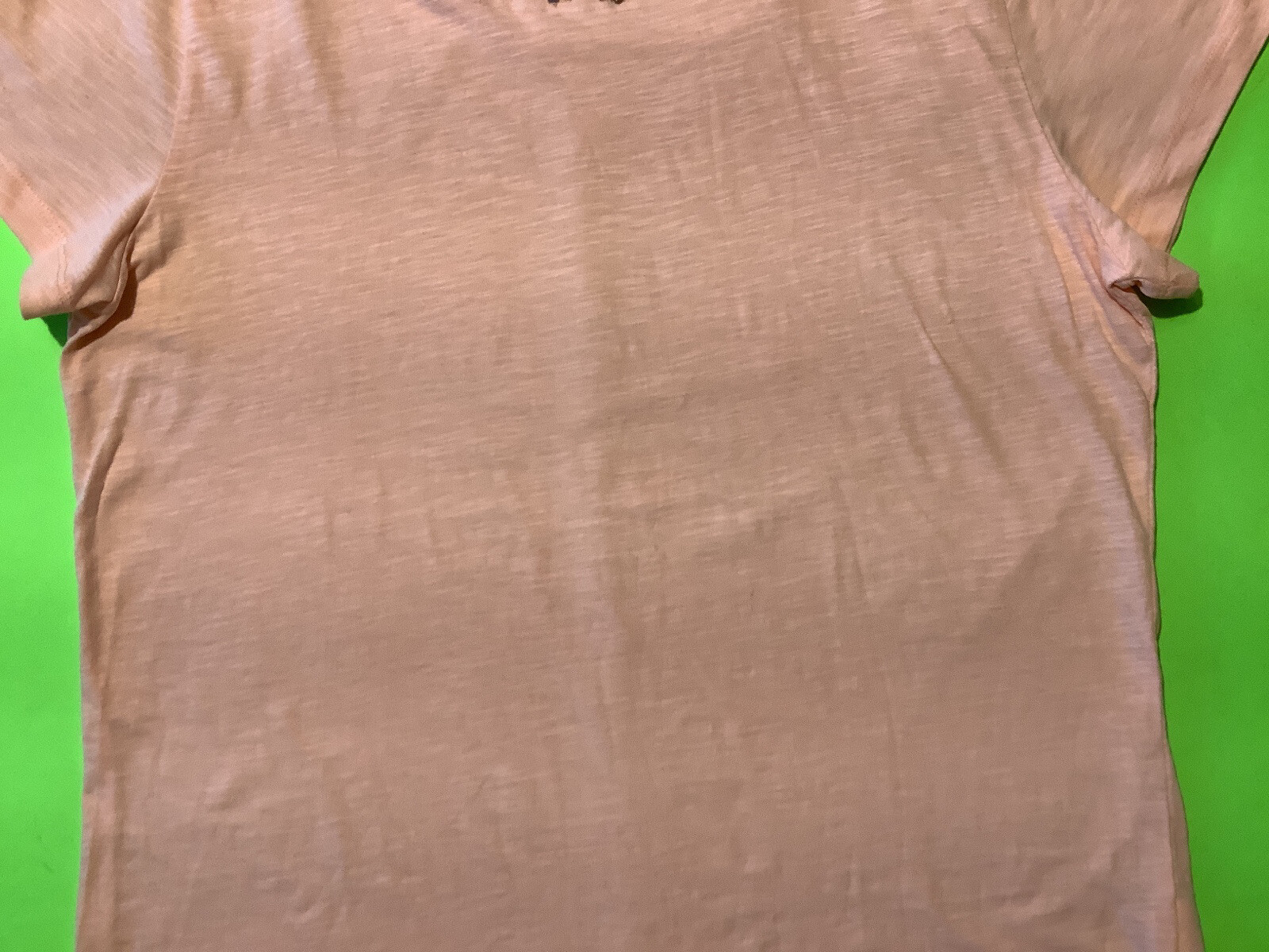 MIK Women’s Short Sleeve T-Shirt Size X-Large Peach w/Embellishment Beads NEW