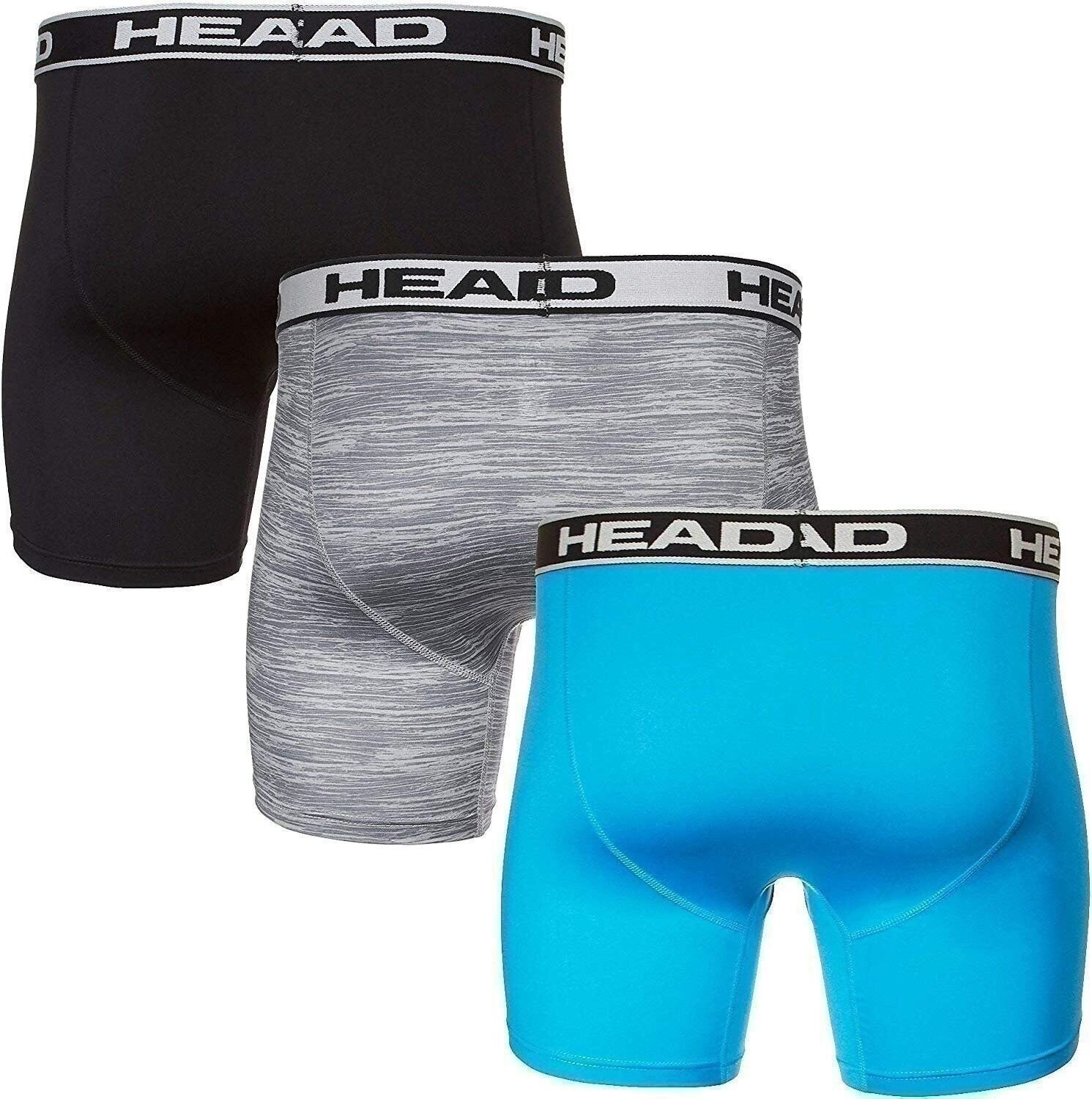 HEAD Mens Performance Underwear 3-PACK Boxer Briefs S-5XL Polyester/Spandex