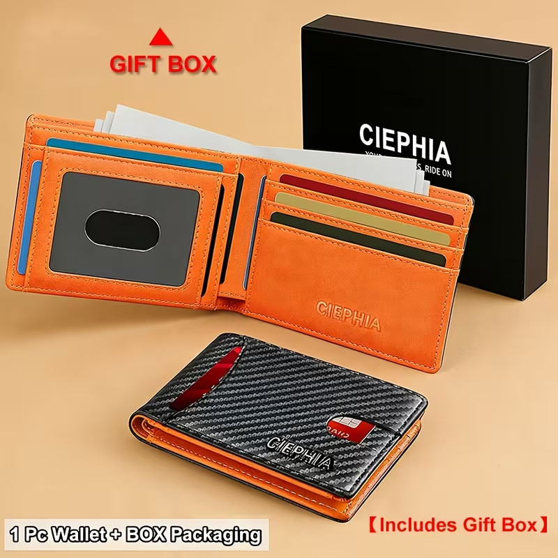 RFID, Blocking Pop Up Wallet, Carbon Fiber Card Holder, Slim Metal Wallet
