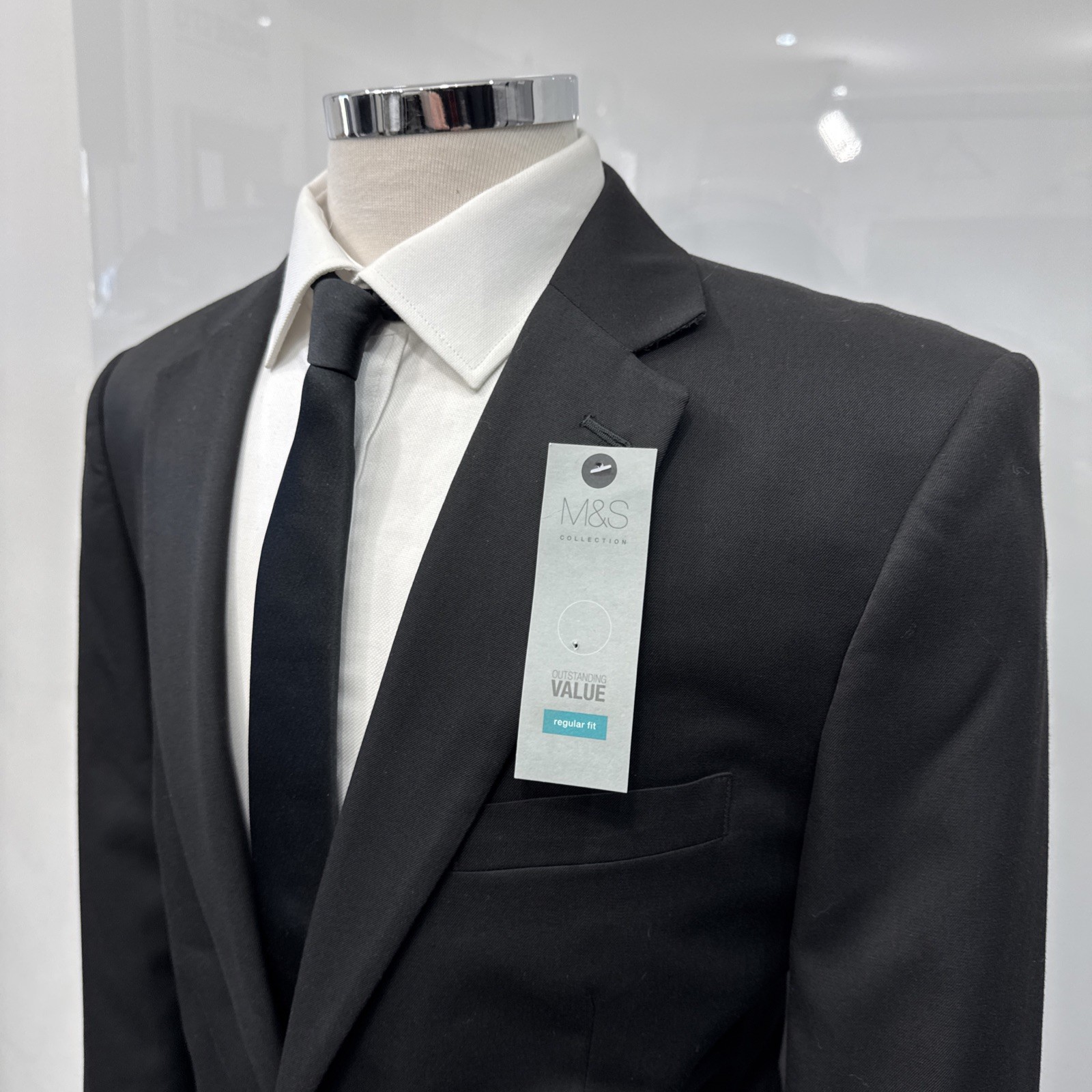 M&S COLLECTION Black Regular Fit Machine Washable Suit Jacket Chest 40L