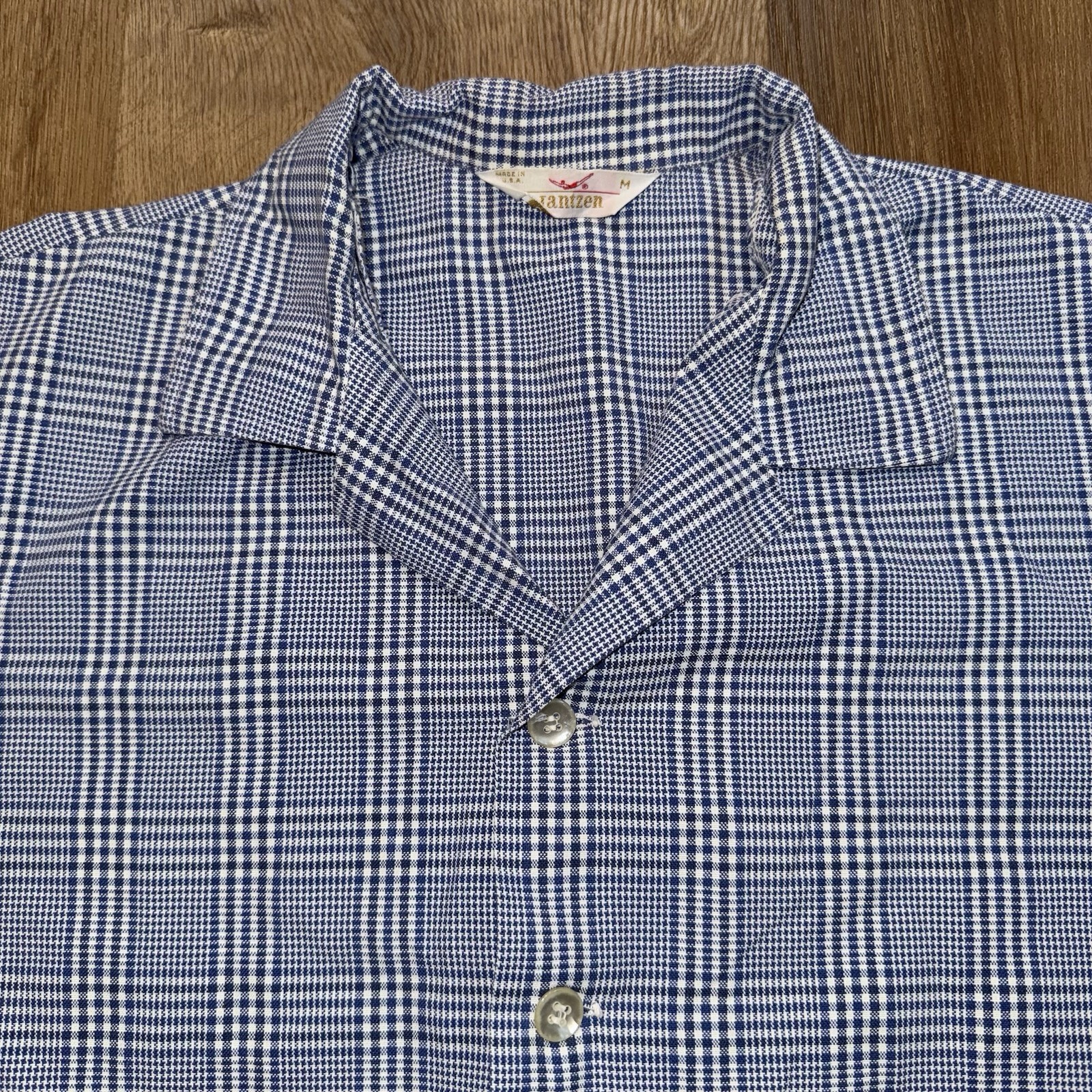 Vtg 50s 60s Jantzen Shirt Mens Medium Tunic Button Up MCM Rockabilly Atomic USA