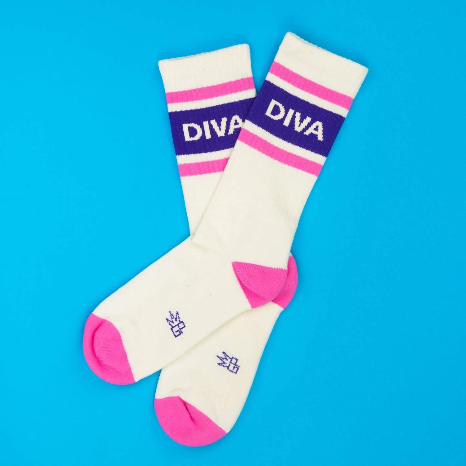 DIVA Socks by Gumball Poodle Unisex Ribbed Gym Crew Socks Novelty Socks Gift