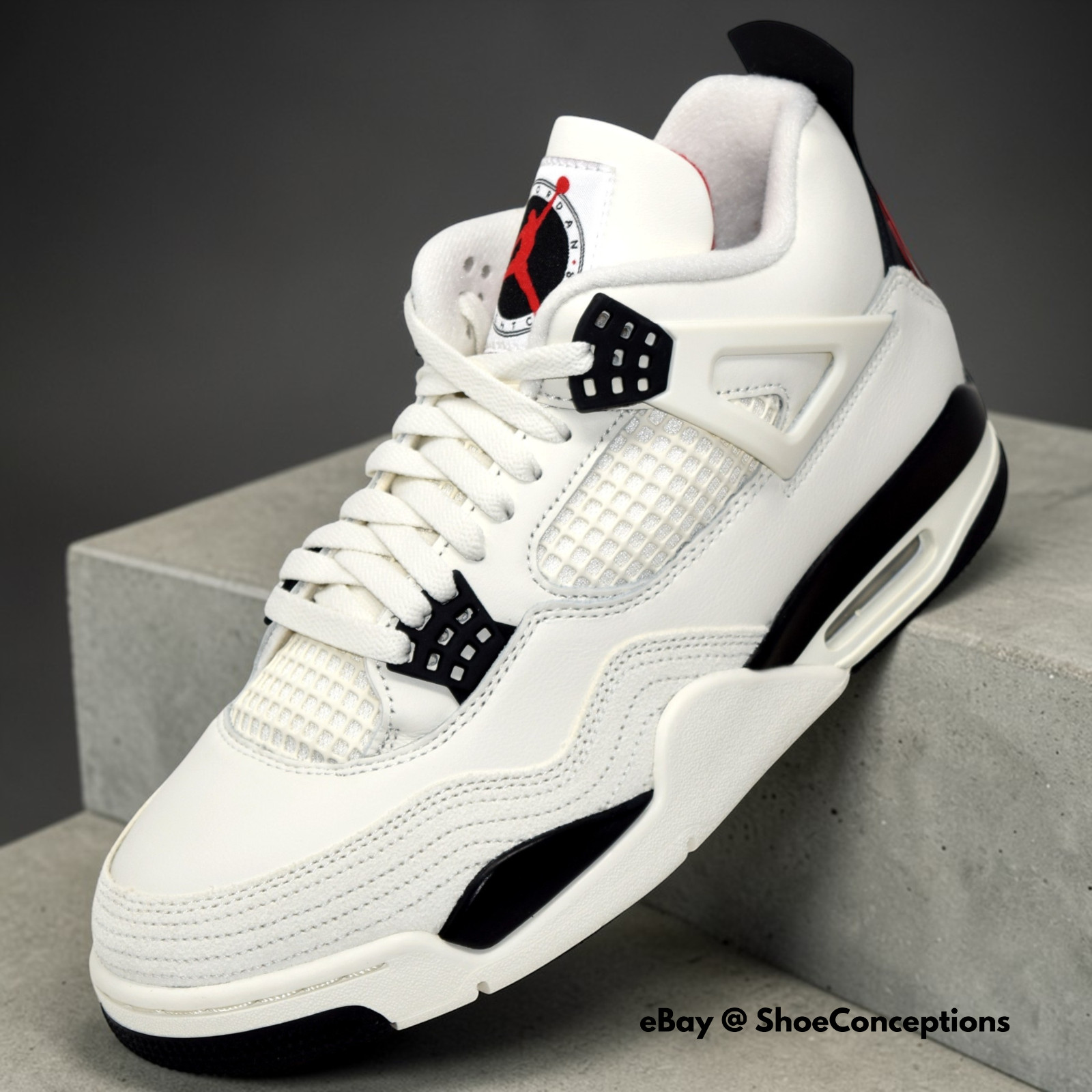 Nike Air Jordan 4 Retro OG FC Shoes Sail Black University Red IM4002-100 Men’s