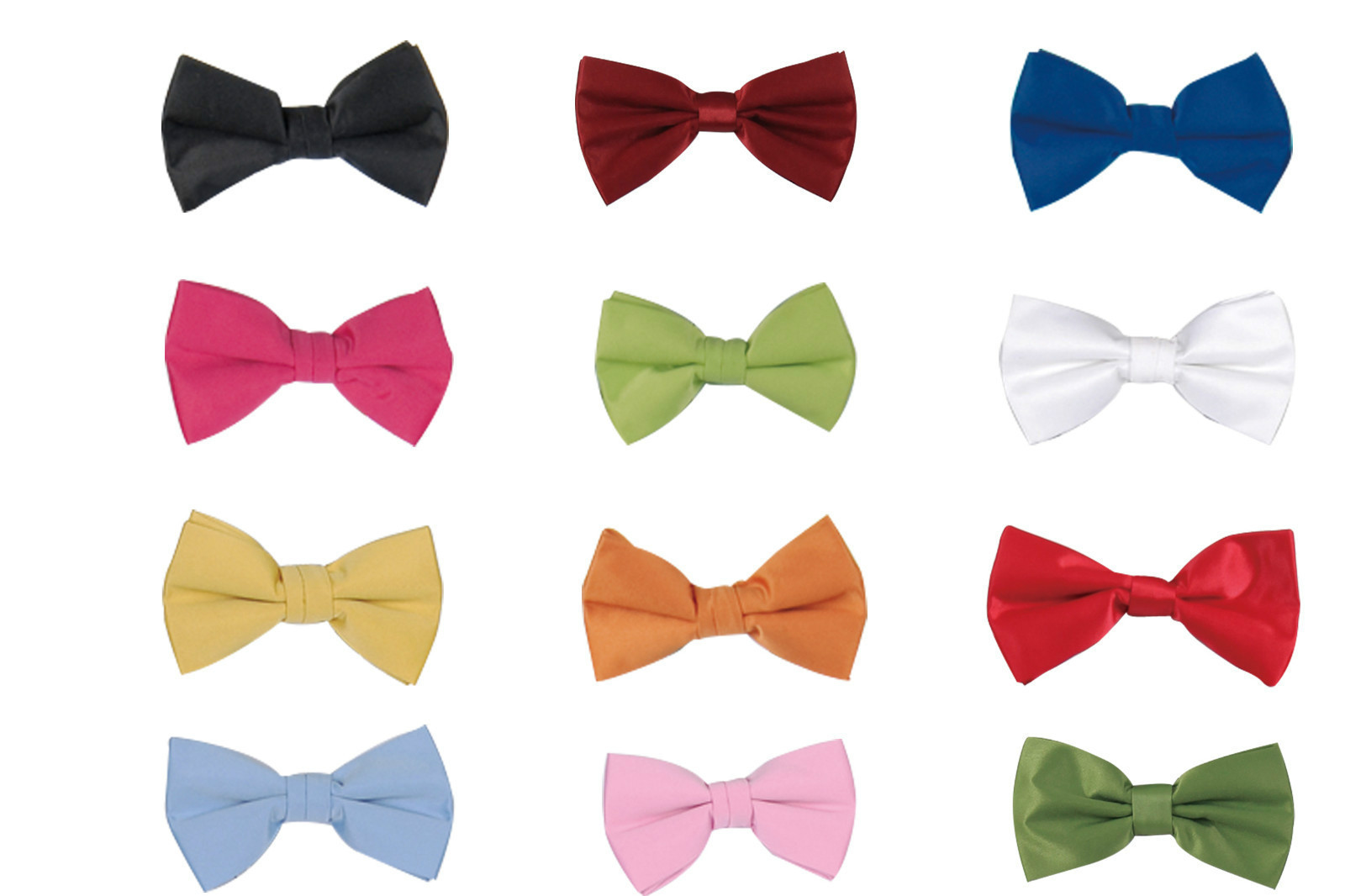 Men’s solid color clip-on ( with buckle ) bow tie hand made 10 colors