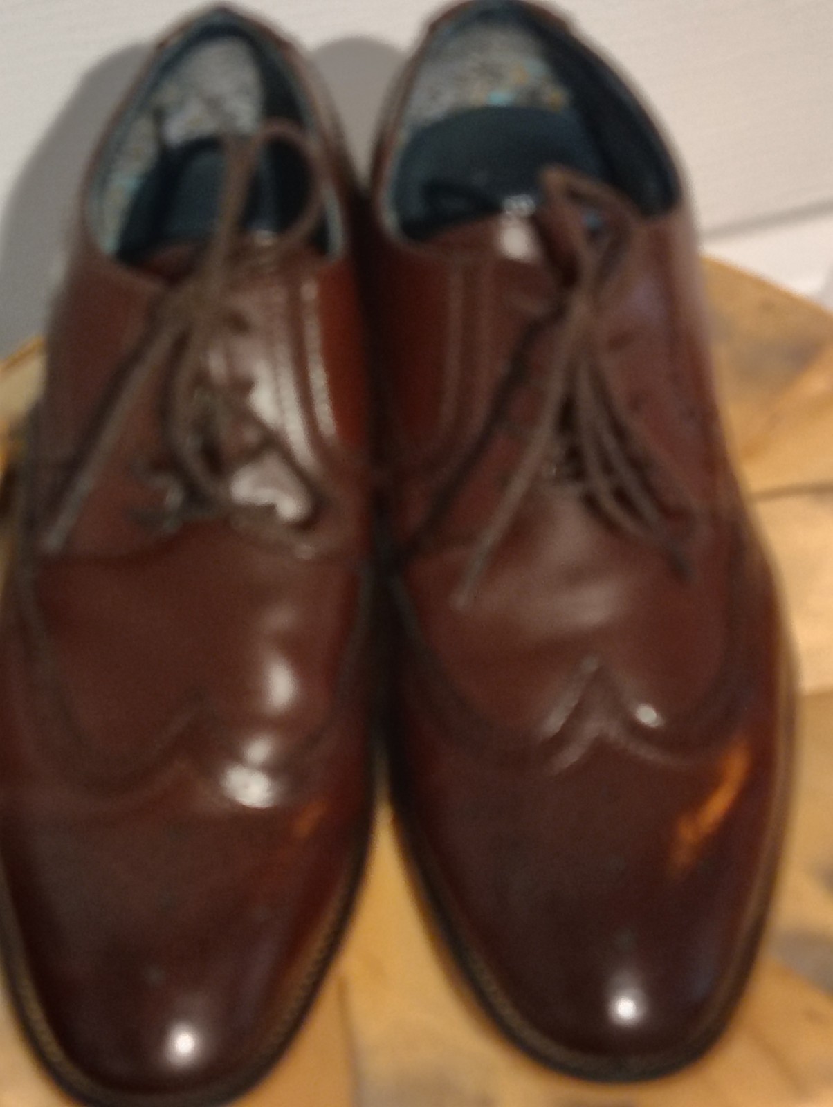 Bruno Marc Men’s Brown Leather Lace-Up Oxford Dress Shoes Pointed Toe US 9