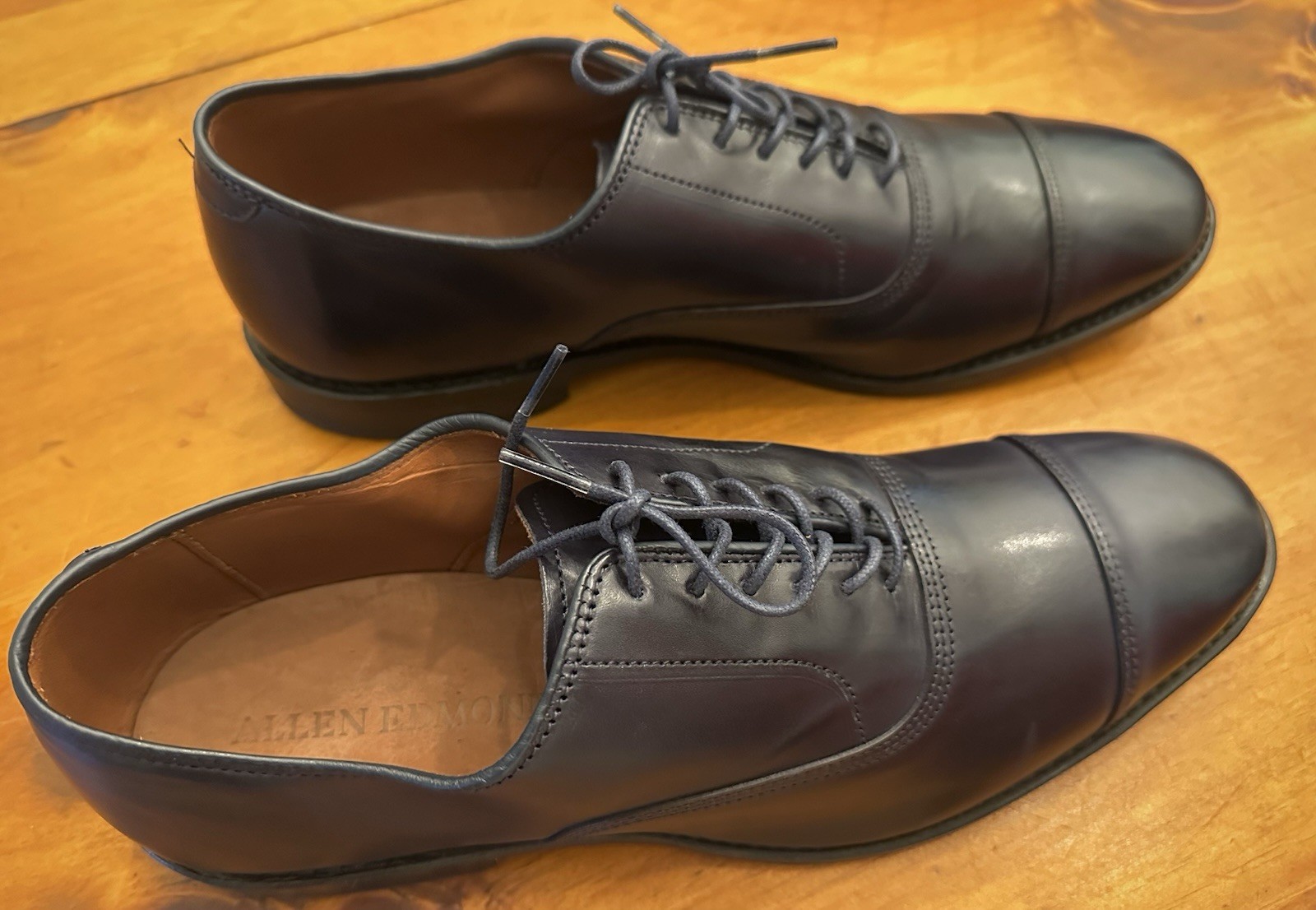 Allen Edmonds Park Avenue blue Leather Cap Toe Lace-Up Oxford 10D MPN 6706