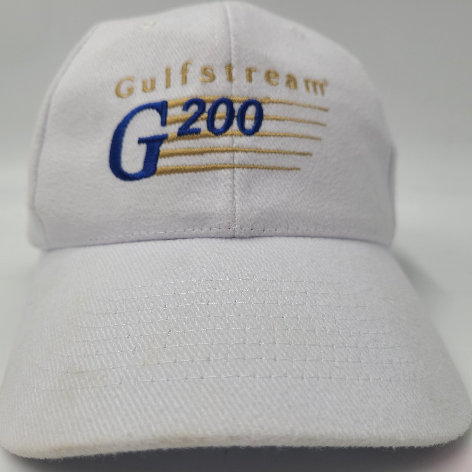 Vintage Gulfstream Hat Strapback White G200 Aviation Jet Plane Pilot Casual Men