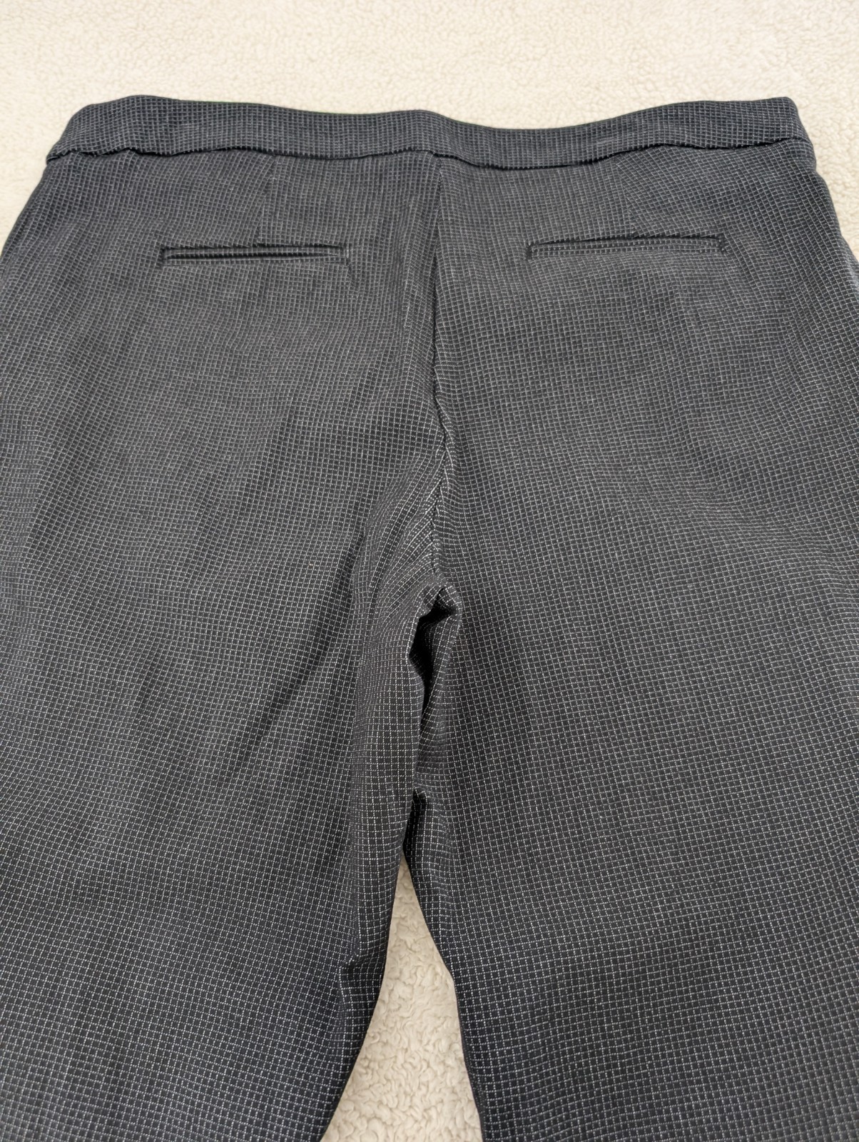 Black Checker Stretch Dress Pants 14-16 XL High Rise Hillary Radley Career Wear