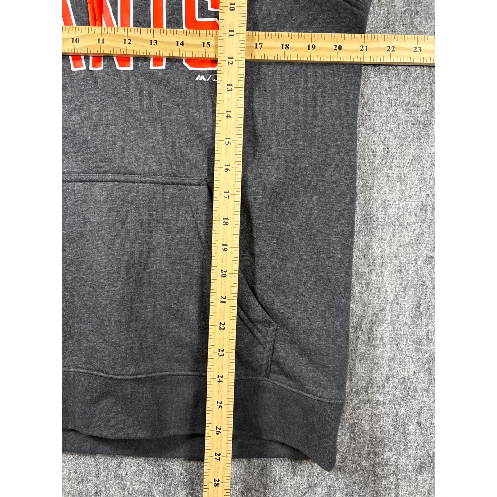 Majestic Mens San Francisco Giants MLB Hoodie Charcoal Grey Orange Size M