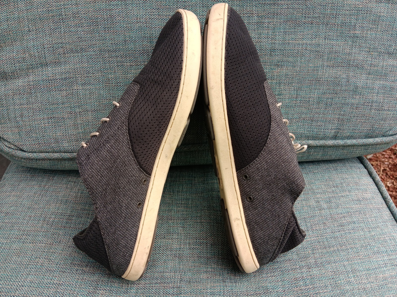OluKai Shoes Nohea Moku Mens 11 Gray Mesh Comfort Casual Boat Beach Sneaker