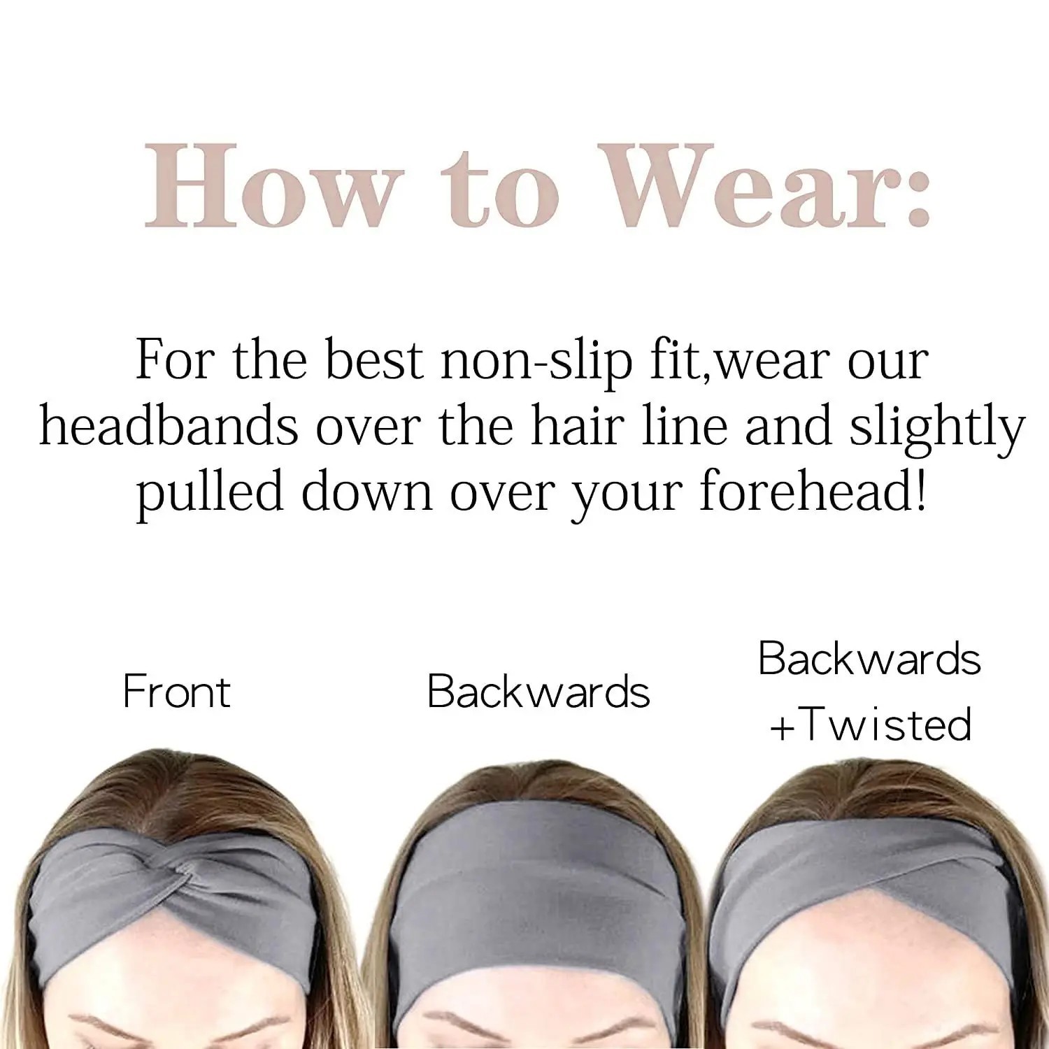 2pc Elastic Wide Headband Cotton Yoga Running Sports Hair Band Turban Headwrap