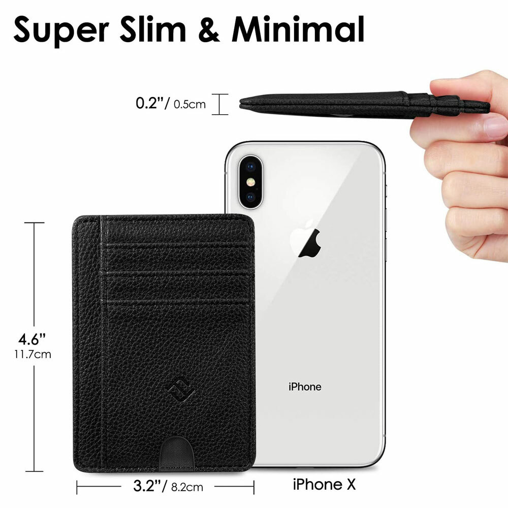 Mens RFID Blocking PU Leather Slim Wallet Money Credit Card Slots Coin Holder