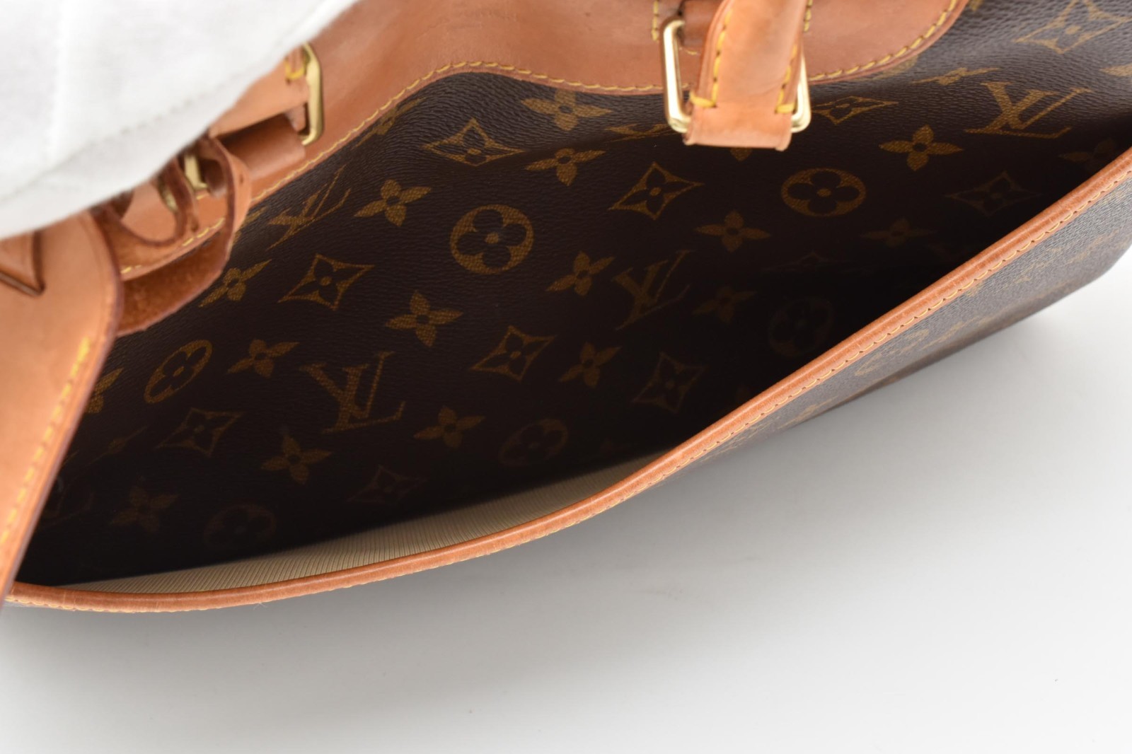 LOUIS VUITTON LV Logo Deauville Hand Bag Tote Bag Monogram Leather Brown M47270