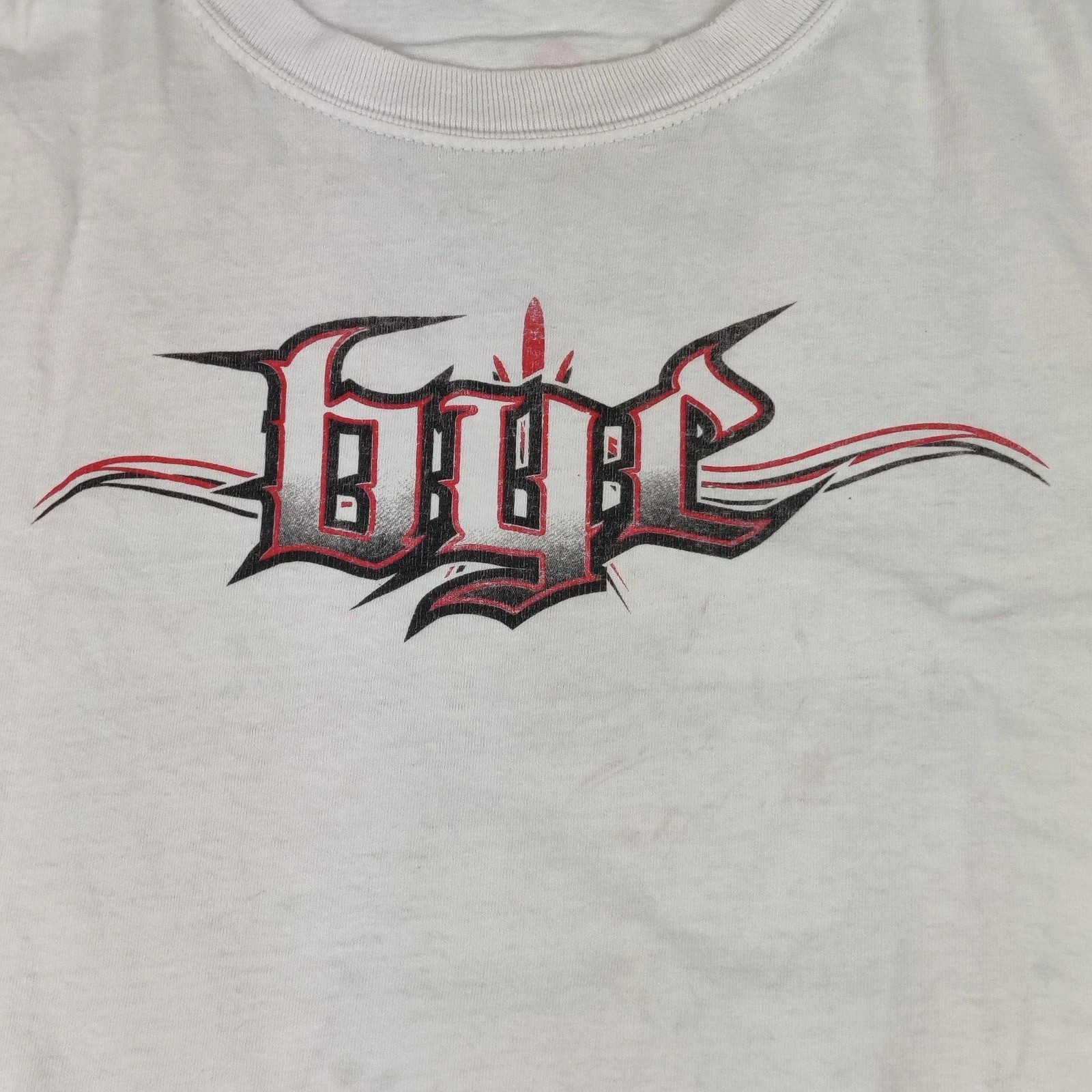 Backyard Customs Shirt Mens XL White Tribal Logo Graphic Tee Automotive BYC