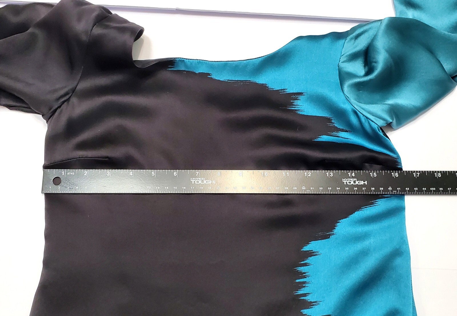 Jay Godfrey Modern Colorblock Silk Shift Dress Blue Black 3/4 Sleeve Womens 0