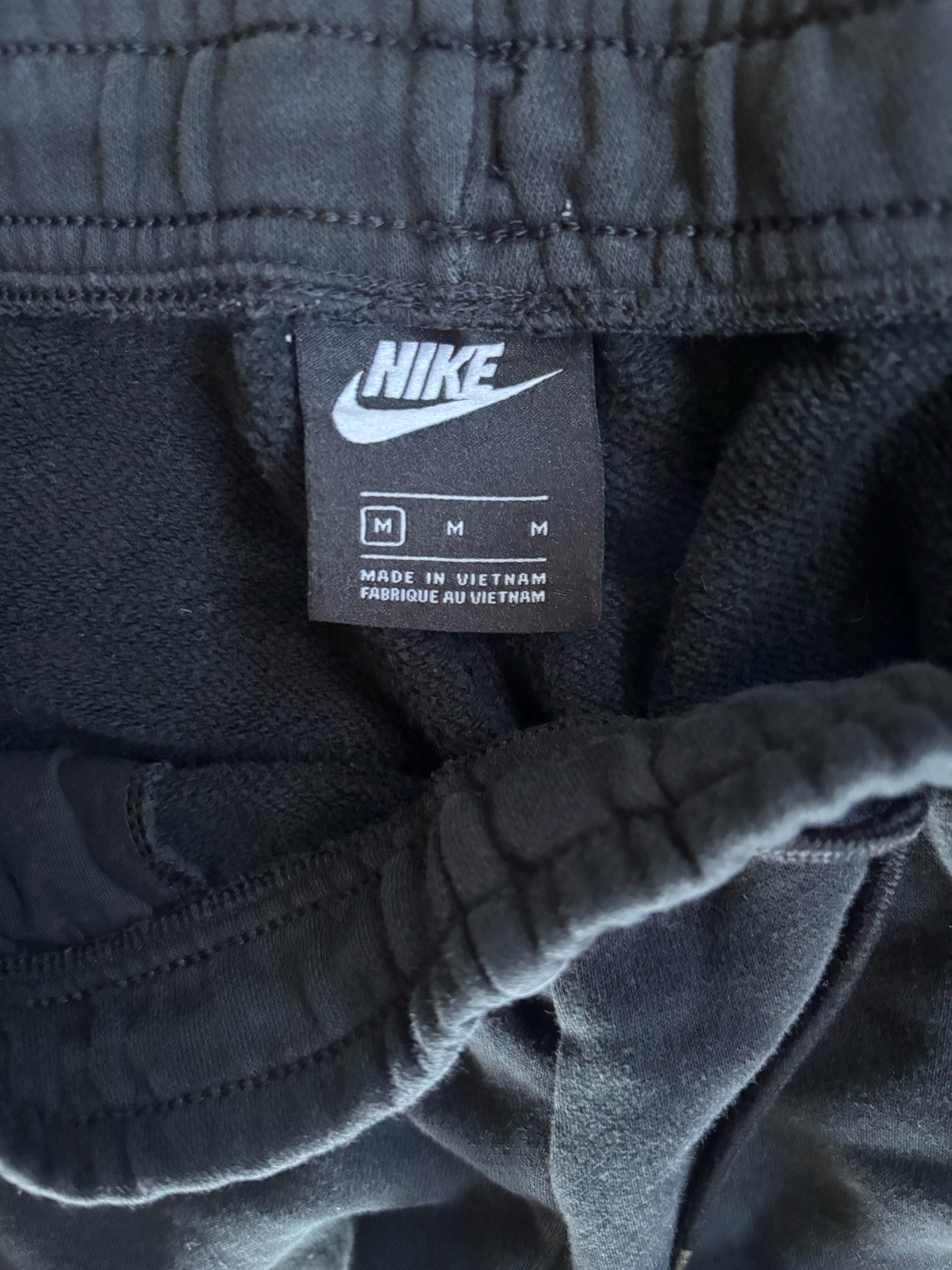 Nike Club Fleece Black Joggers Sweatpants Mens Size Medium Cuffed Drawstring M