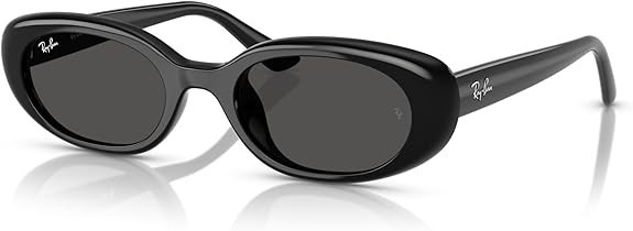 NEW RAY-BAN 4441D LOW BRIDGE FIT OVAL SUNGLASSESSUNGLASSES BLACK/DARK GRAY 53MM