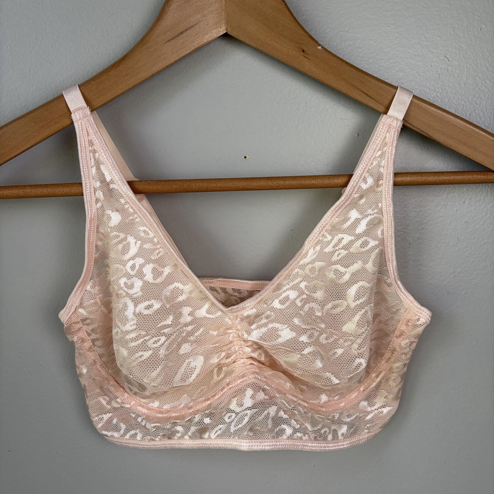 NEW- Ruby Ribbon Allure Sheer Demiette Bra Womens Shell Size 32 Lace Cheetah