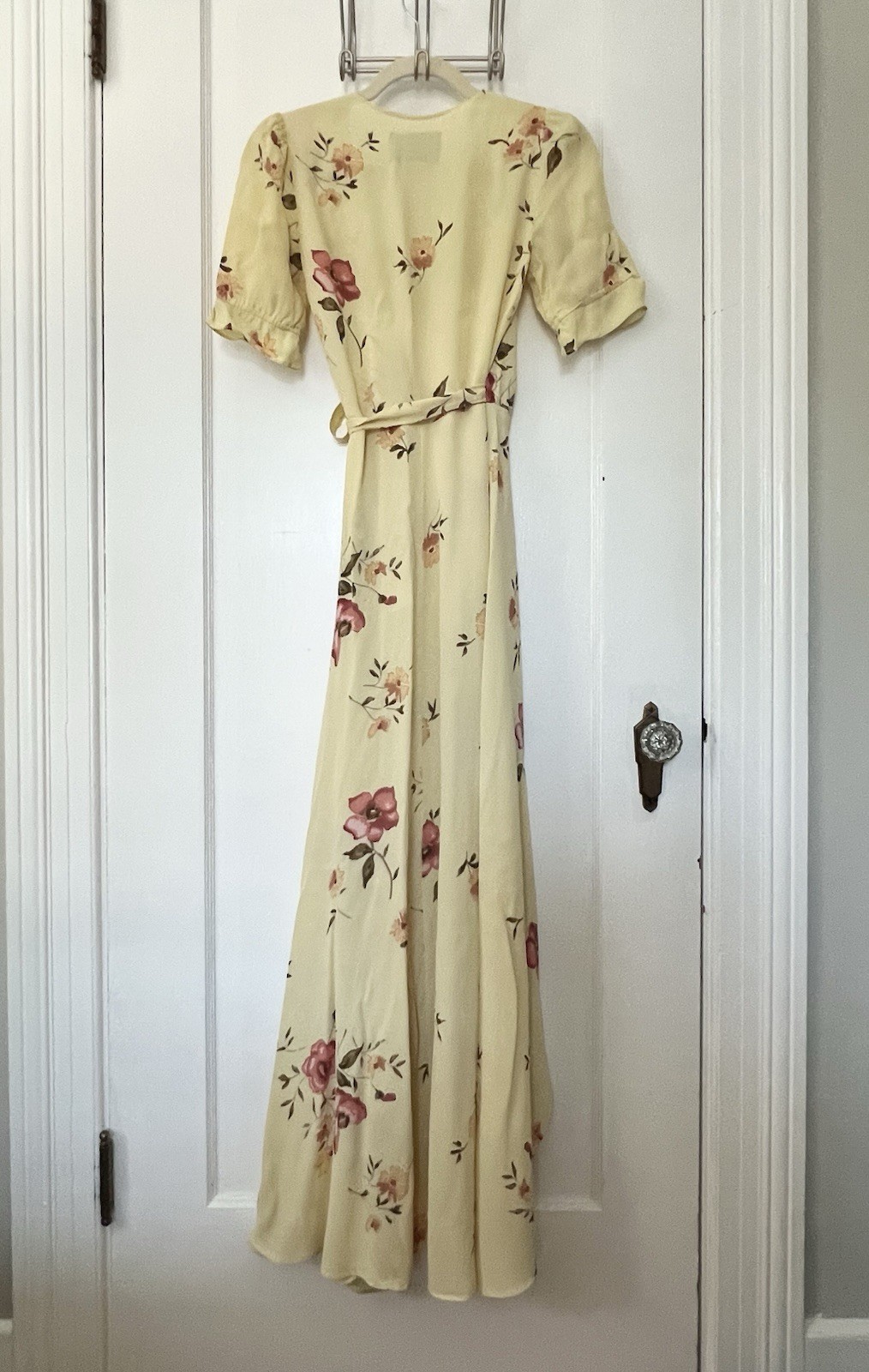 Reformation Yellow Floral Wrap Dress XS Good Condition (See Description)